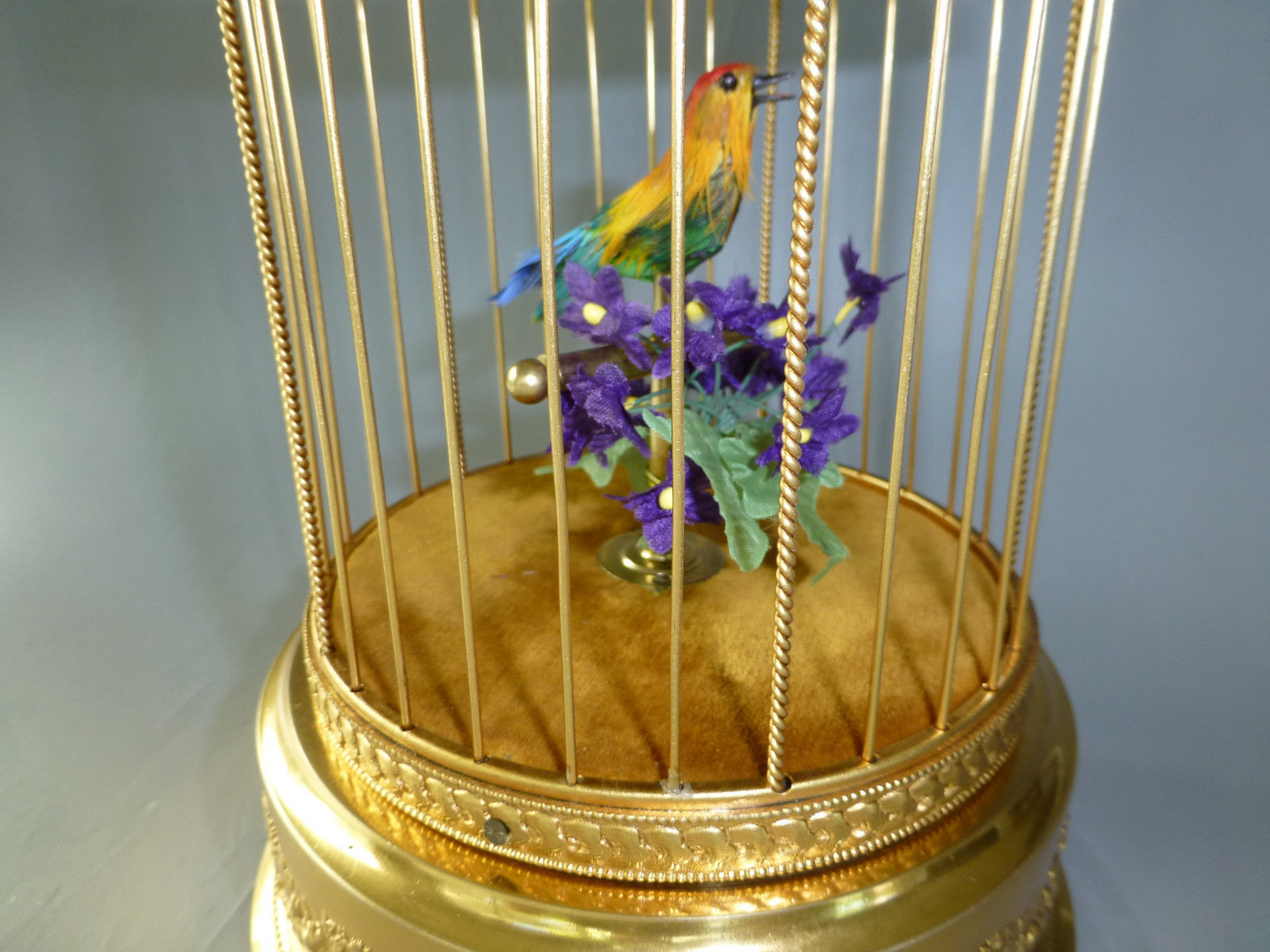 EXC. VINTAGE FRENCH BONTEMS SINGING BIRD CAGE AUTOMATON MUSIC BOX FULLY