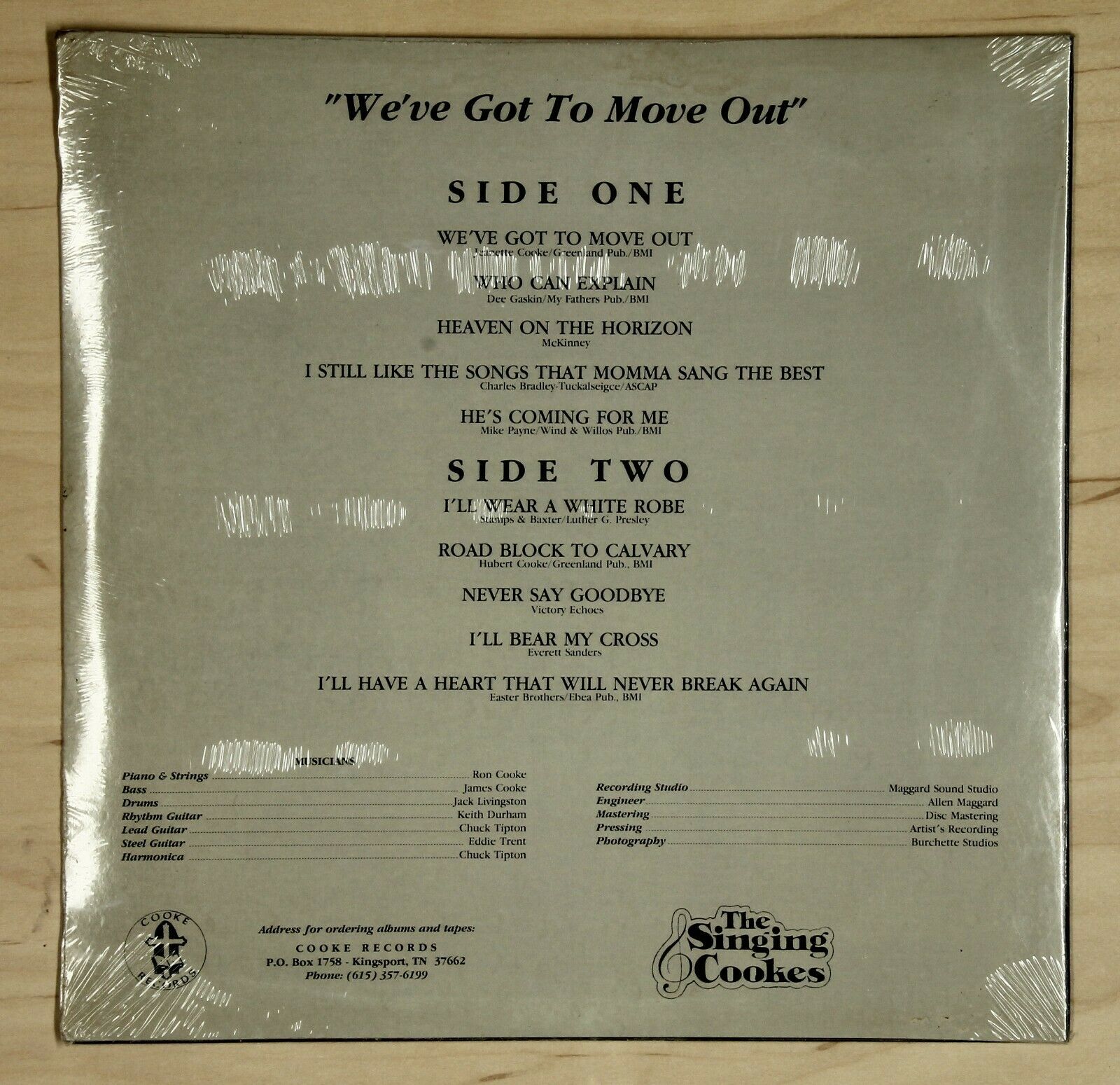 The Singing Cookes We've Got to Move Out LP SEALED Southern Gospel