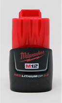 MILWAUKEE M12 GENUINE 48-11-2430 12V CP 3.0AH 36WH RED LITHIUM ION BATTE... - $64.95