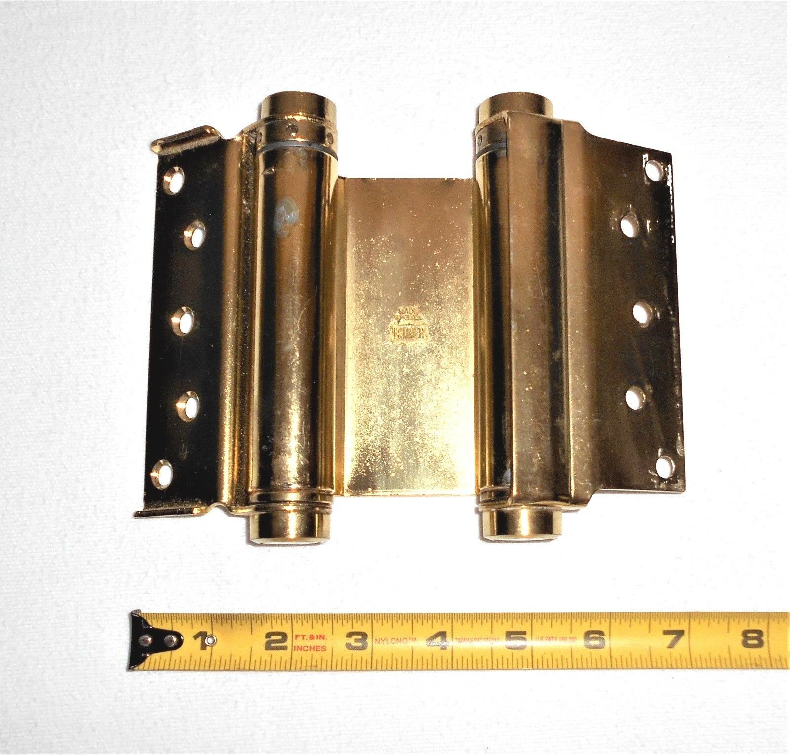 Two Vintage Bommer Brass Spring Door Hinges Made in USA Hinges