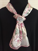 Vintage 60s Vera Neumann "Vera Studio" rectangular scarf (pink, ivory, grey)
