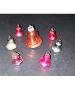 Seven Vintage Bell Shaped Glass Ornaments 1 Large 6 Small - $9.99