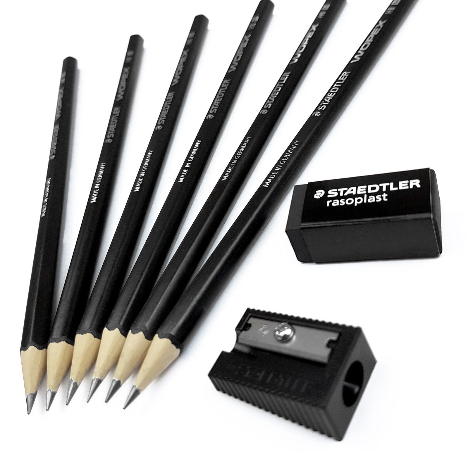 Staedtler Black Wopex Graphite Pencils, Eraser, and Sharpener Set Other Drawing Supplies