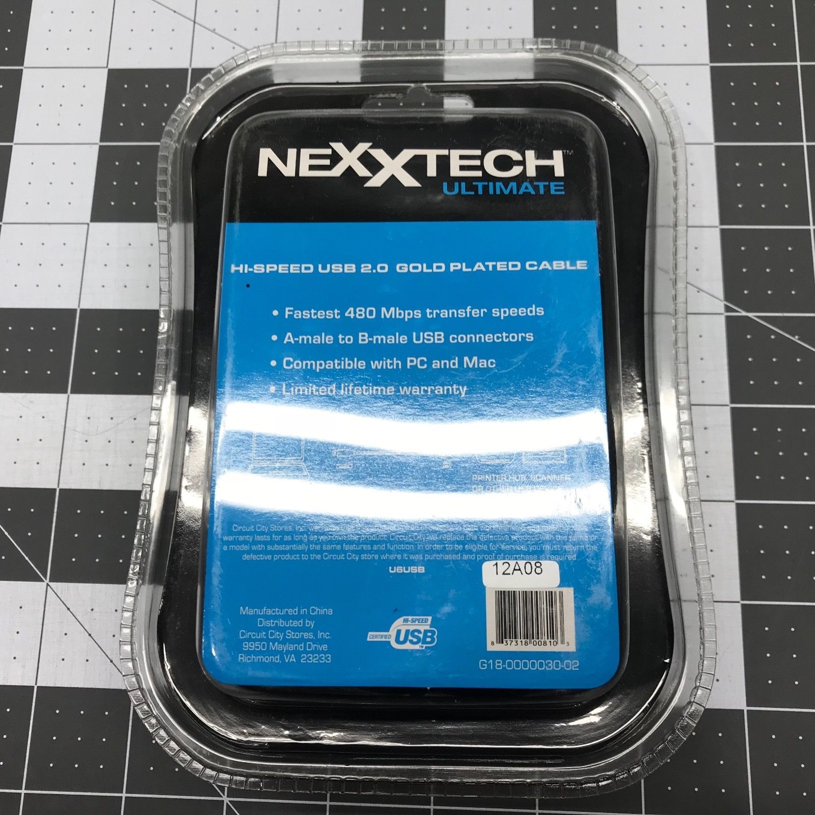 Nexxtech Ultimate 6 Ft HiSpeed USB 2.0 Gold Cable USB Cables, Hubs