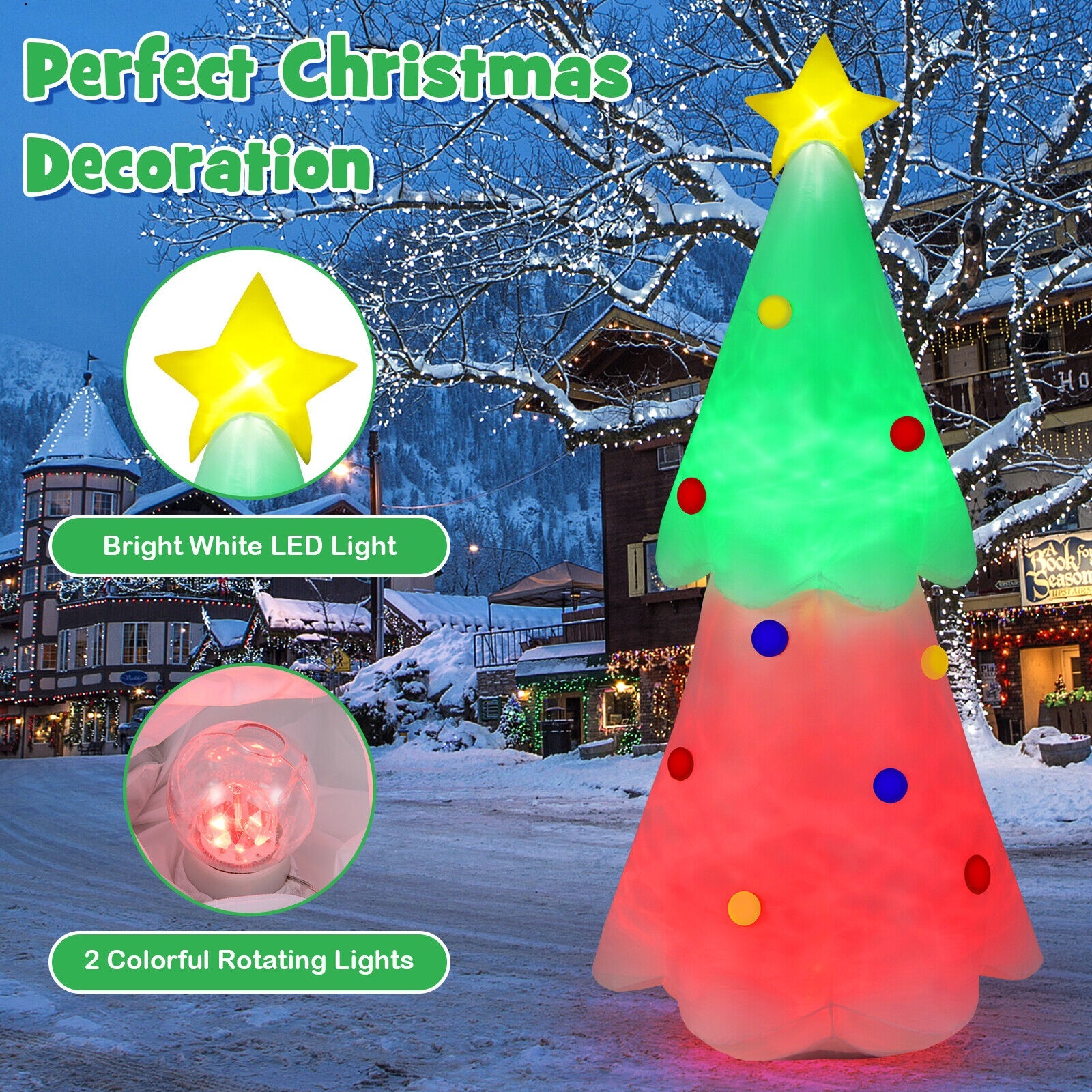 6.2 FT Inflatable Christmas Tree Blowup Xmas Tree with Topper Star