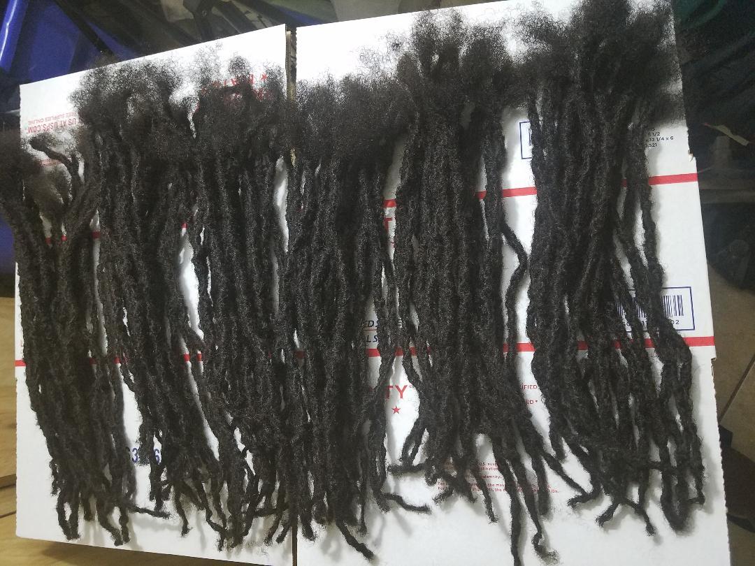 100% Human Hair handmade Dreadlocks 85 pieces  stretch 15'' black