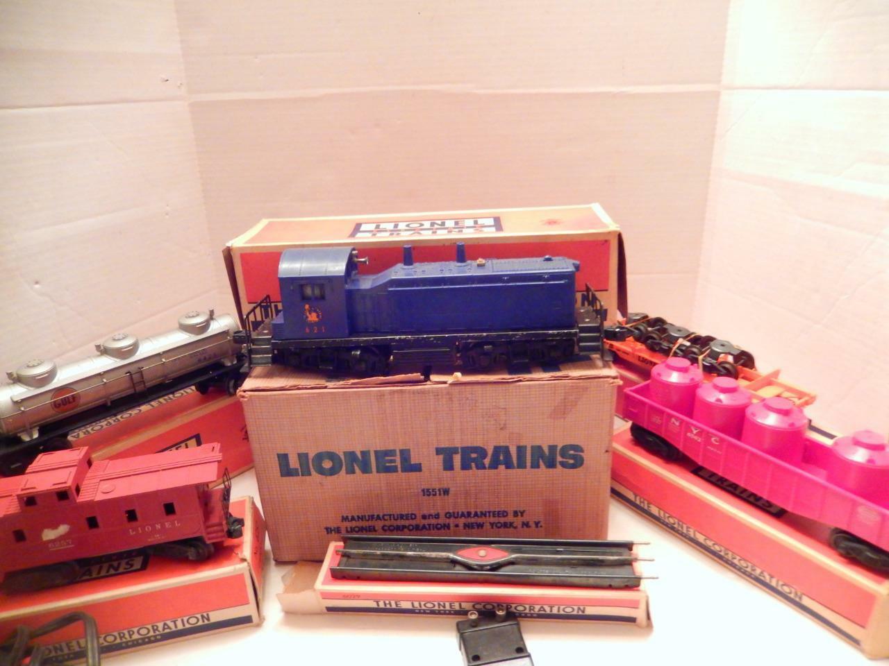 LIONEL POST-WAR SET 1551W JERSEY CENTRAL NW-2 SWITCHER SET- BOXED- RS1 ...