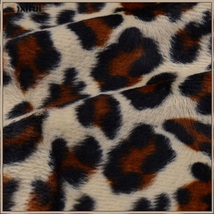 Long Gray Front Zip Up Lined Leopard Print Medium Length Hooded Parka Jacket image 2