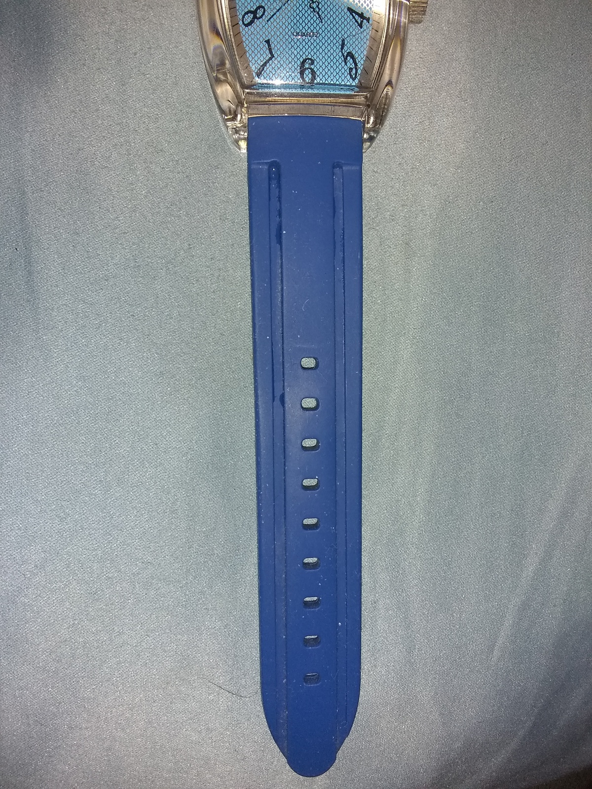 Tocs blue watch with blue rubber strap quartz needs battery - Wristwatches