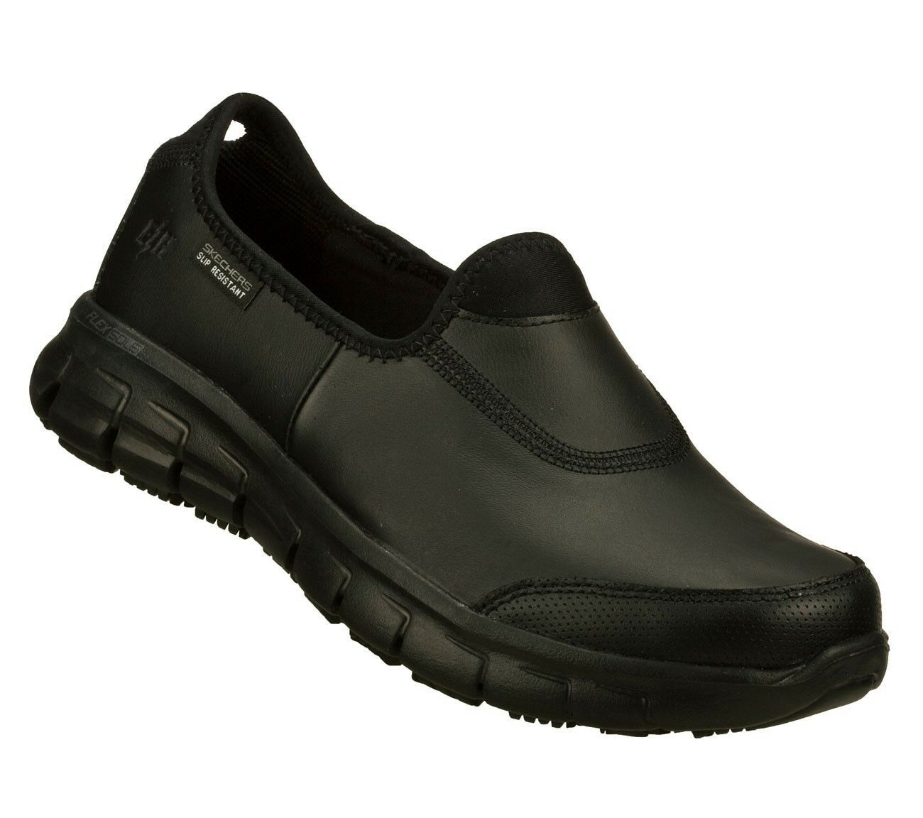 Skechers Wide Width Fit Shoes Work Black Women Memory Foam Slip ...