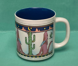 Vintage 1990s howling coyote mug southwest design saguaro cactus Maack - $9.00