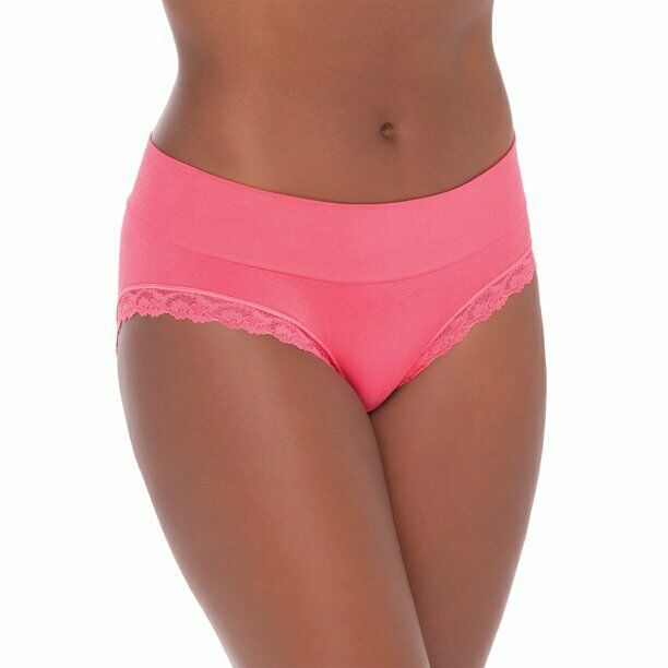 Secret Treasures Women's Wideband Seamless Hipster Panties Size XL Coral Red