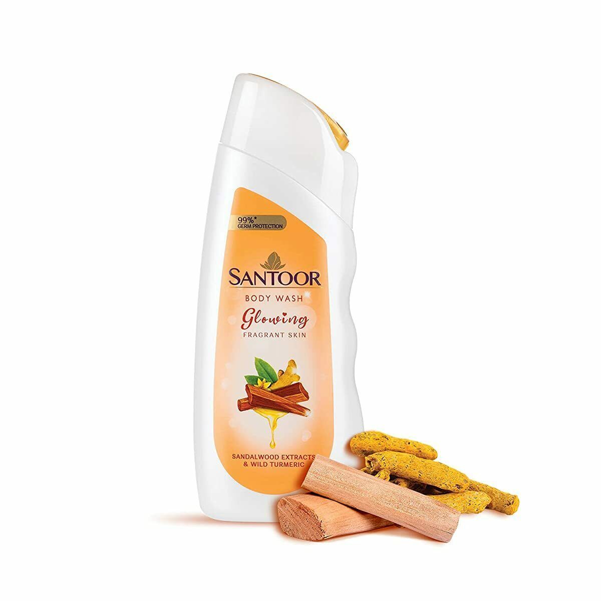 Santoor Glowing Skin Body Wash Enriched With Sandalwood Extracts, 230ml
