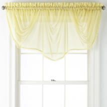 Home Expressions Lisette Sheer Imperial Beaded Valance 90" W X 33 1/2" L New   - $17.59