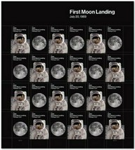 1969: First Moon Landing Sheet of 24  -  Postage Stamps Scott 5399-5400 - $24.26