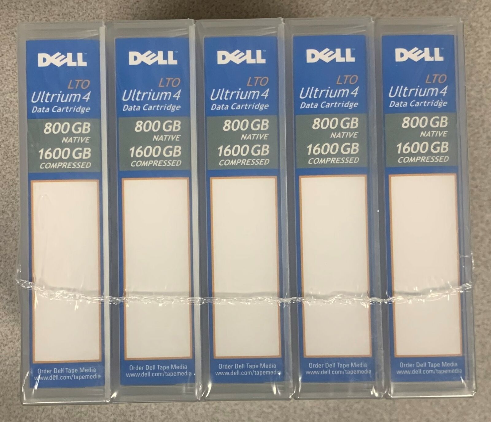 Dell 5 PACK TAPE MEDIA YN156 LTO ULTRIUM 4 TAPE CARTRIDGE 800GB/1600GB
