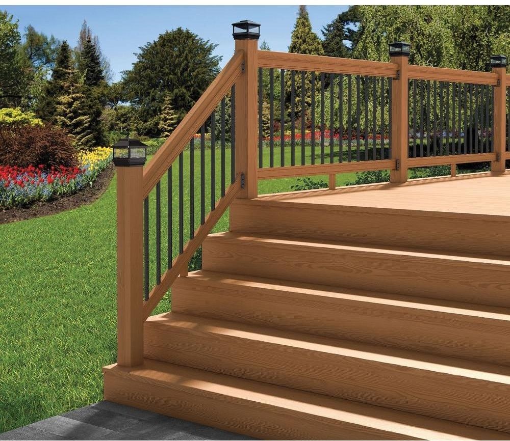 DeckoRail Stair Deck Railing Kit 6 ft. Pressure-Treated Black Aluminum ...