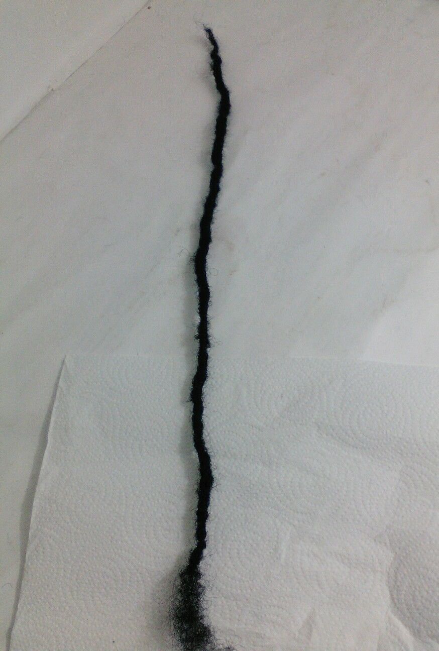 100% Human Hair handmade Dreadlocks 2 pieces  stretch up to  18'' black