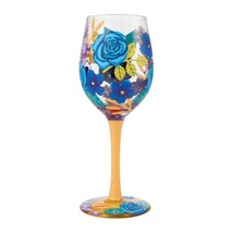 Lolita Wine Glass Blue Florals 15 oz 9" High Gift Boxed Collectible #6008454 image 1