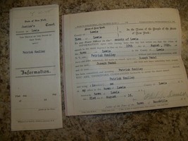 1916 CRIMINAL WARRANT COMPLAINT ASSAULT LEWIS NY COURT LEGAL DOCUMENT SC... - $9.89