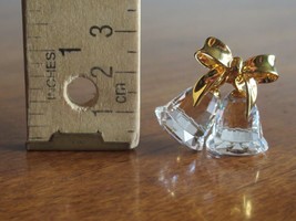 Swarovski Crystal Memories Gold Miniature Bells 199478 Austria w/Box Pair - $30.00