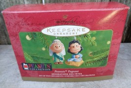 Hallmark 2001 Peanuts Pageant Charlie Brown &amp; Lucy Porcelain Ornaments NEW - $15.00