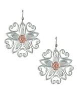Montana Silversmith Earrings Star Flower Silver and Rose Gold - $19.99