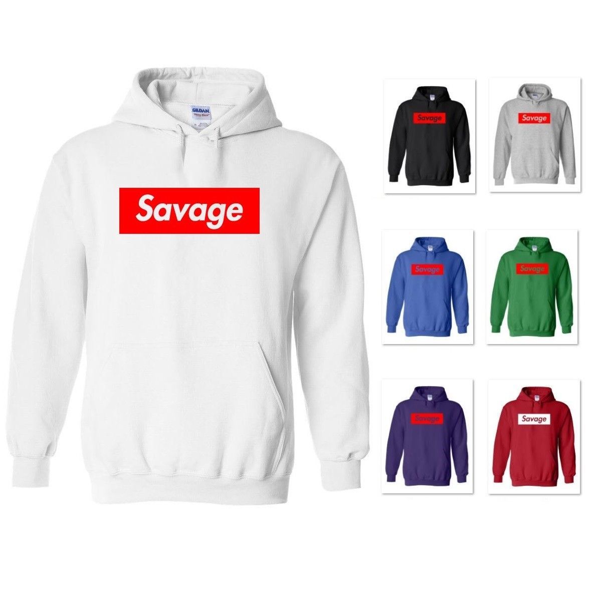 savage box logo hoodie