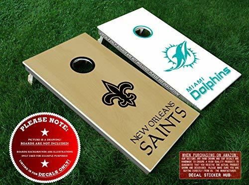 Dolphins cornhole board game vinyl graphic decals