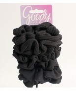 Goody Ouchless Black Hair Scrunchies Waffle Fabric 8 Pack NEW - $8.23
