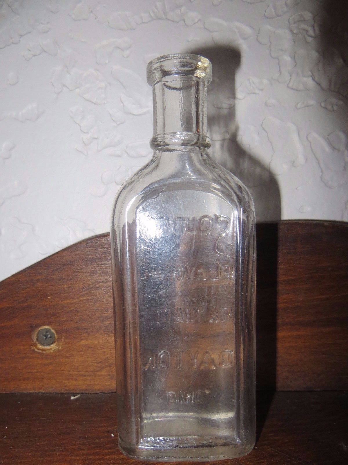 Souders flavoring extract embossed 1900's Dayton OHIO unique opothecary