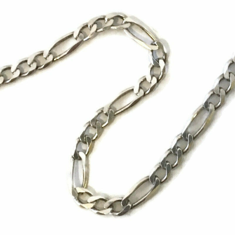 Brand New Antitarnish Silver Necklace 22 inch figaro chain with