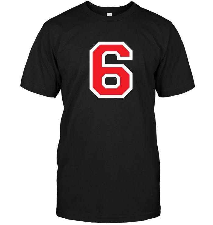 Jersey Number 6 Athletic Style Sports T Shirt - T-Shirts, Tank Tops