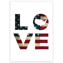 Love American : Gift Sticker Flag USA United States Map Patriotic - $1.50+