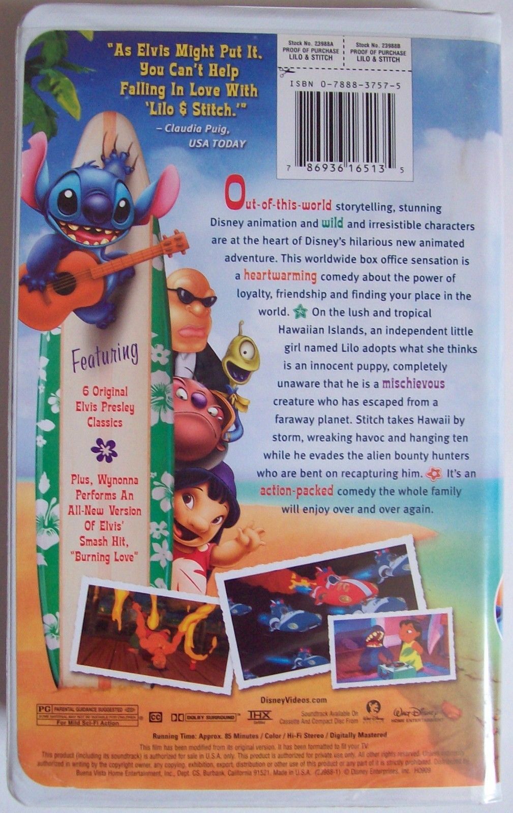 DISNEY Lilo & Stitch Animated Family Video VHS 2002 EXCELLENT Tested ...