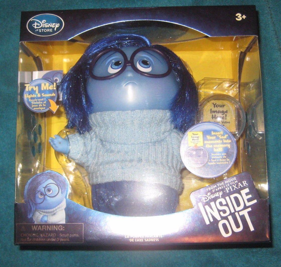 Inside Out Deluxe Talking Sadness Doll Authentic Disney Store 7.5 