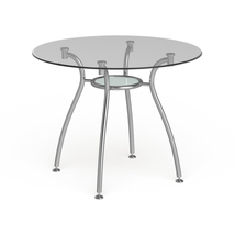 Porch & Den St. Paul Tempered Glass Chrome round Dining Table image 8