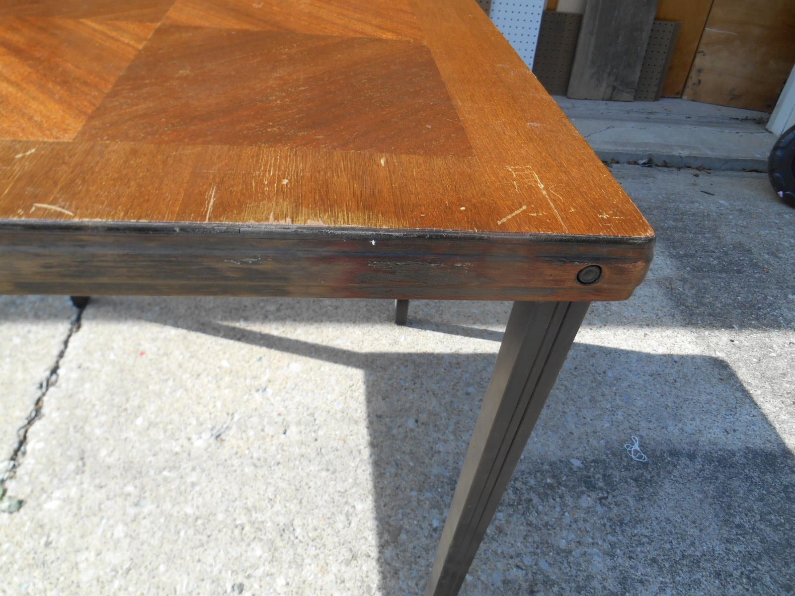 Antique CASTLEWOOD WOOD FOLDING CARD GAME TABLE Louisville Ky. Old Vtg