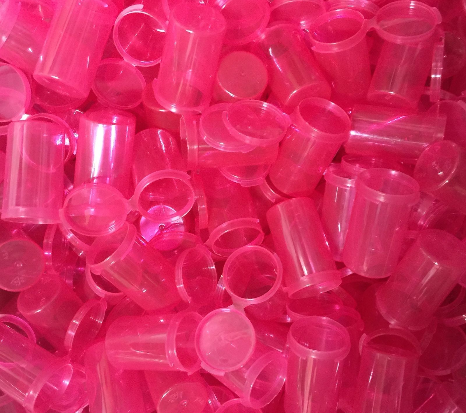 HOT PINK 6 DRAM Hinged Top Container RX Pill Vitamin Craft Bottle