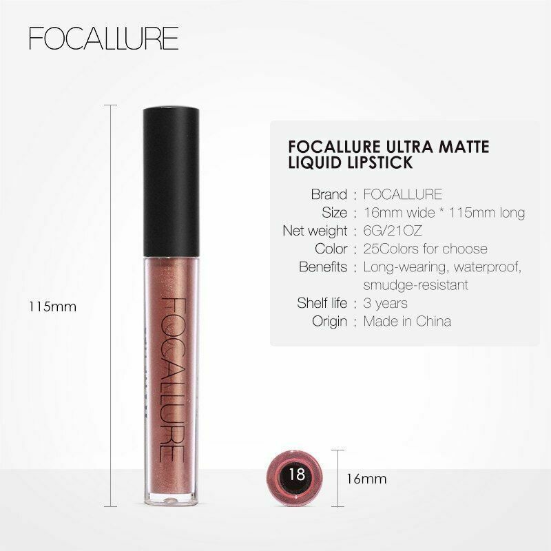 Lip Gloss Liquid Focallure Matte Lipgloss Sexy Long Lasting Waterproof