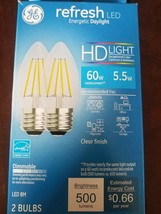 GE Refresh Daylight LED Dimmable Standard Base Bulb 2-Pack, 60w Replacement - $29.58
