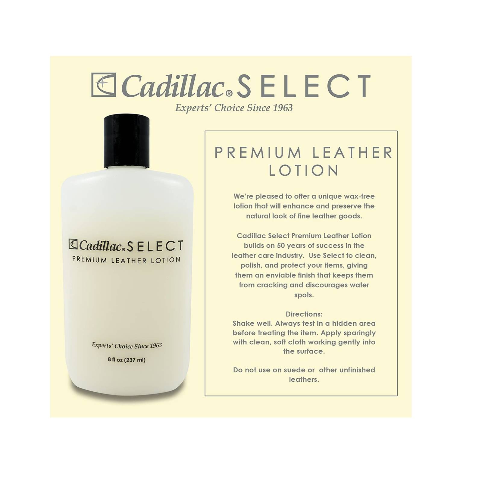 Cadillac Select Leather Lotion Cleaner and Conditioner 8 oz Other