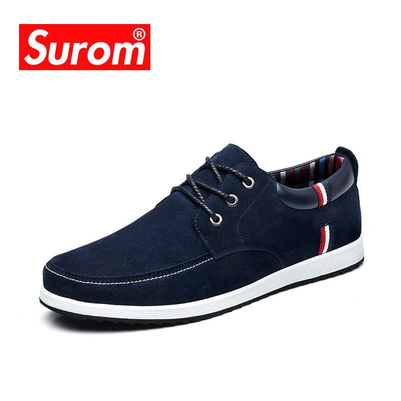 SUROM Men's Leather Casual Shoes - Casual