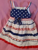 Bonnie Baby Patriotic Red White &amp; Blue Toddler Baby  Girls Dress  Sz 24 ... - $39.59
