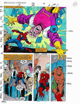 Spider-man DESTROYS Avengers foe Zemo original Marvel Comic color guide art page - $99.50