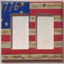 Betsy Ross star 1776 US Flag Wooden Switch Outlet wall Cover Plate Home Decor image 11