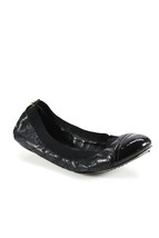 Tory Burch  Womens Round Toe Ballet Flats Black Quilted Leather Size 8 - $89.00
