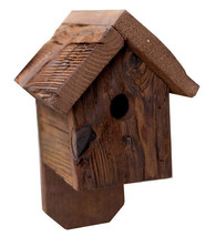 RUSTIC FINCH BIRDHOUSE - Recycled Mushroom Wood Bird House - $59.97