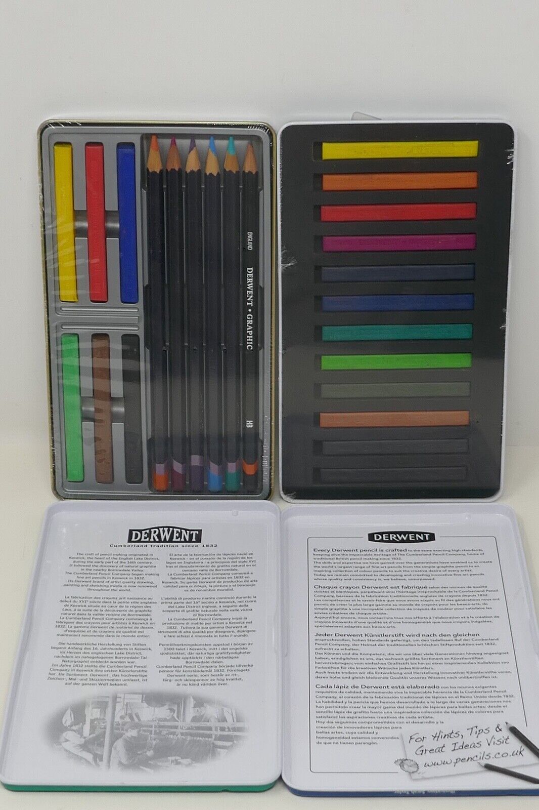 Derwent Colour Collection 12 Mixed Colouring Materials & 12 Intense ...