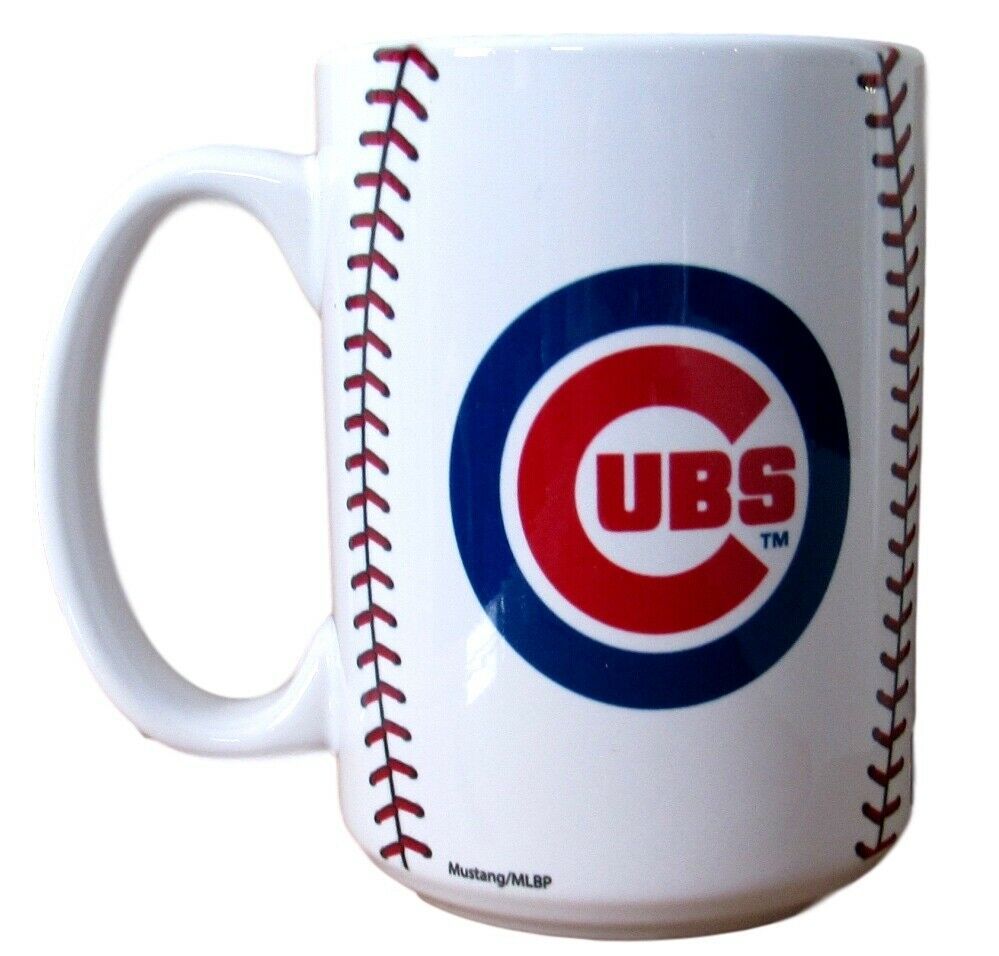 Chicago Cubs Coffee Mug 15oz Seam MLB Tea Cup Cubbies Ceramic